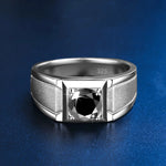 High-Quality 2 Carat Black Moissanite Ring for Men - Ornalux