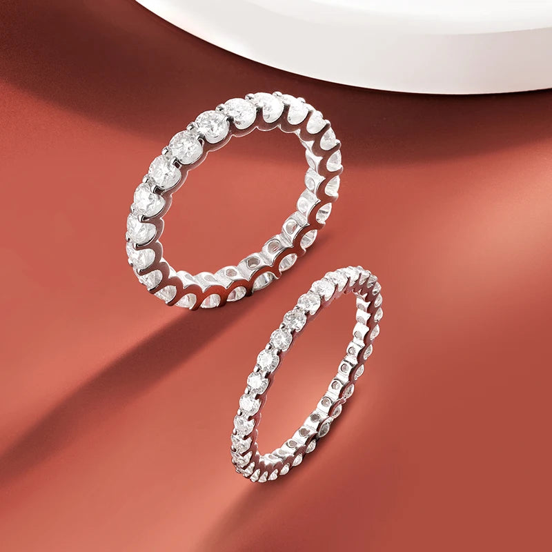3mm All Moissanite Ring Full Eternity Band - Ornalux