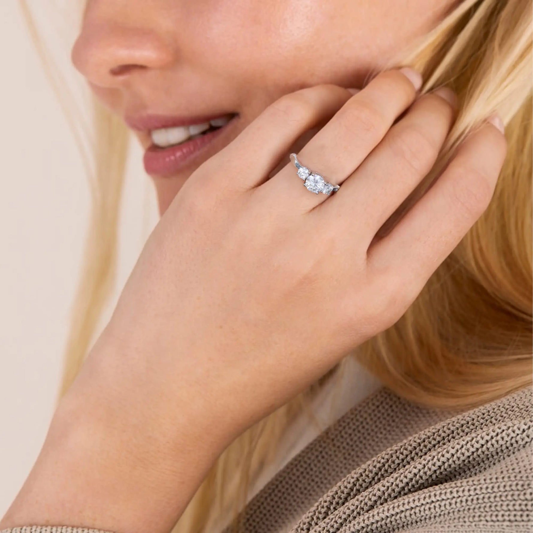 2.0Ct D Color Moissanite Wedding Ring - Ornalux