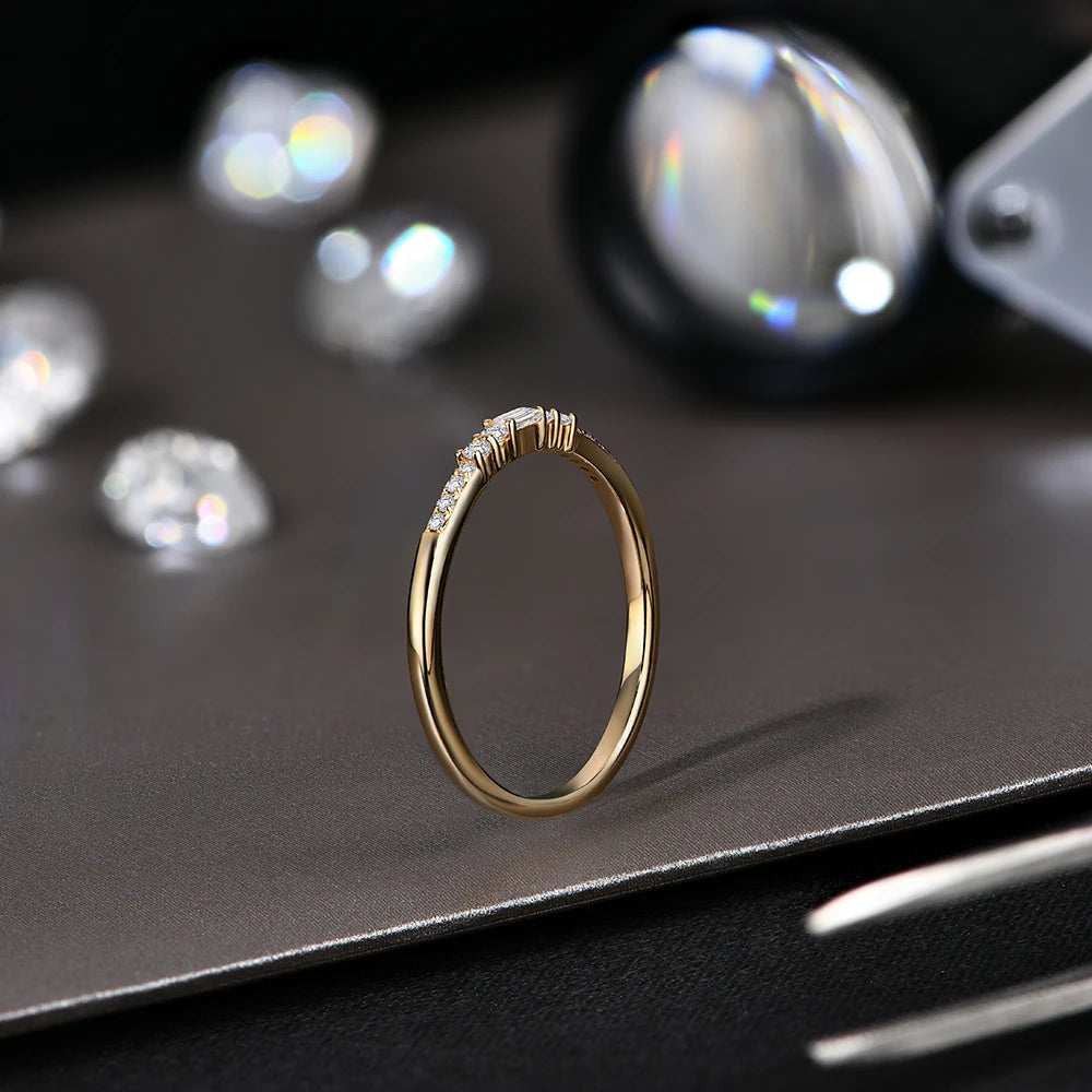 D Color Moissanite Wedding Band Ring - Ornalux