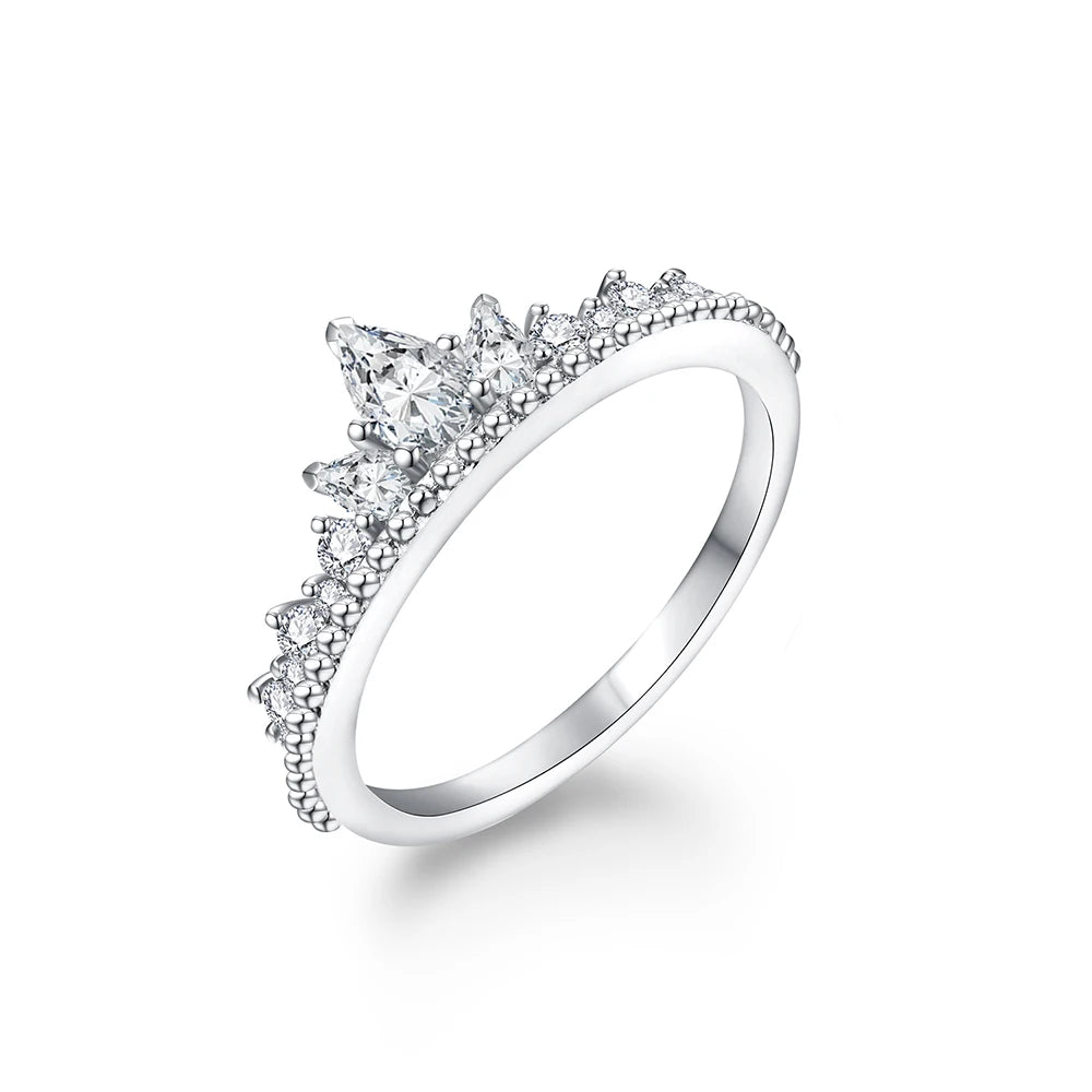 Luxury Pear Cut Moissanite Crown Ring - Ornalux