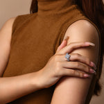 18k White Gold Plated Moissanite Diamond Ring for Women - Ornalux