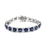 Luxury 925 Silver Blue Spinel Tennis Bracelet - Ornalux