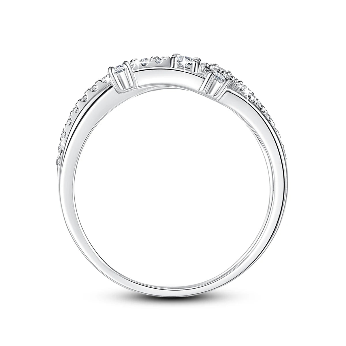 Trendy Moissanite Ring Eternity Wedding Band - Ornalux