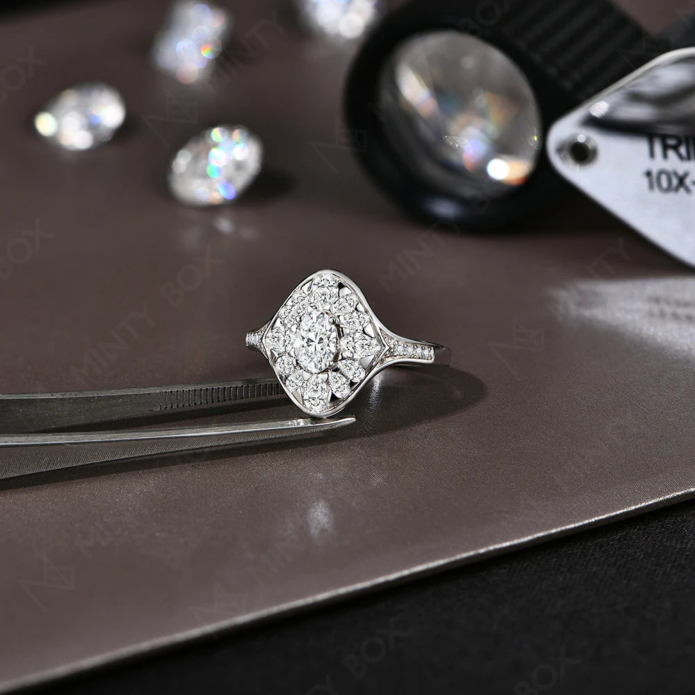 Luxury Oval 2.14Cttw Moissanite Engagement Ring - Ornalux