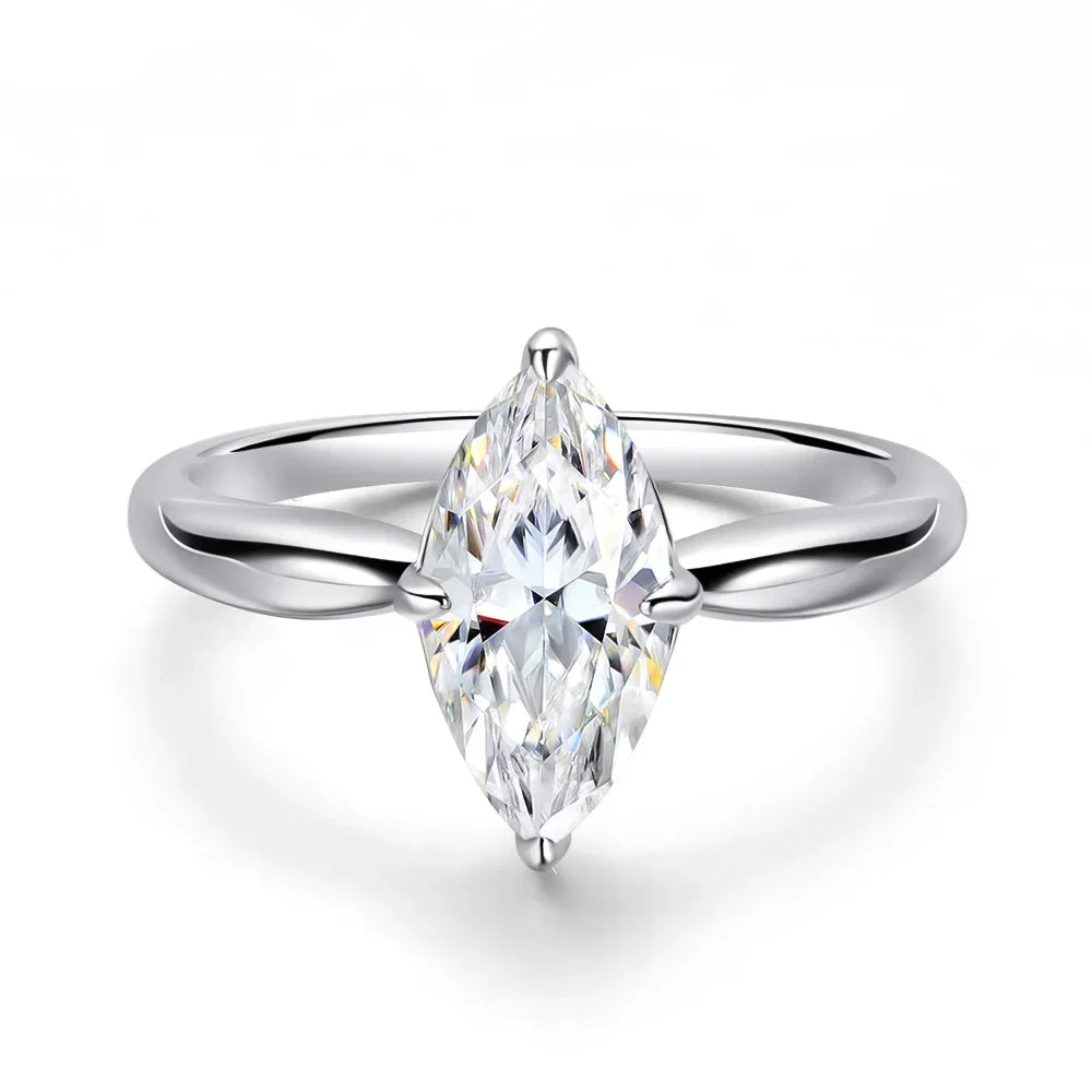 3 Carat Marquise Moissanite Cut Engagement Ring - Ornalux