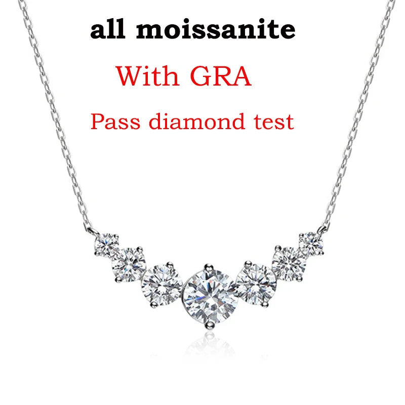Sparkling Moissanite Diamond Pendant Necklace - Ornalux