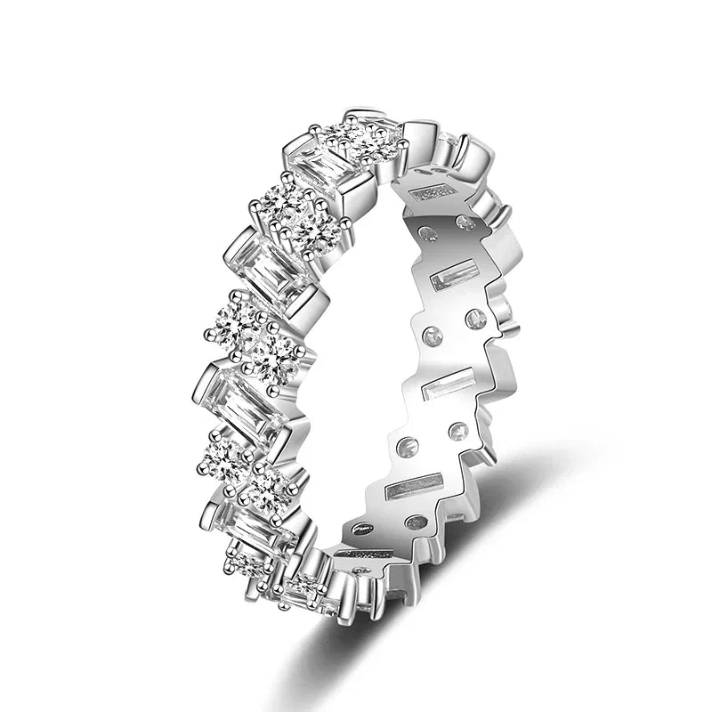 D Color Moissanite Diamond Ring - Unique Wedding Band - Ornalux