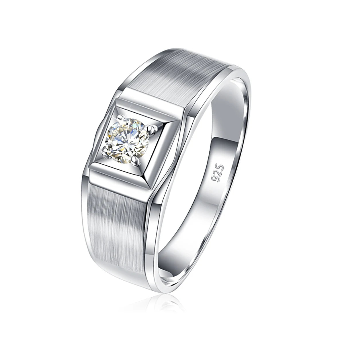 Luxury Certified Moissanite Men's Ring - 925 Silver - Ornalux