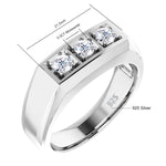 Luxury 3 Stone Moissanite Ring 925 Sterling Silver - Ornalux