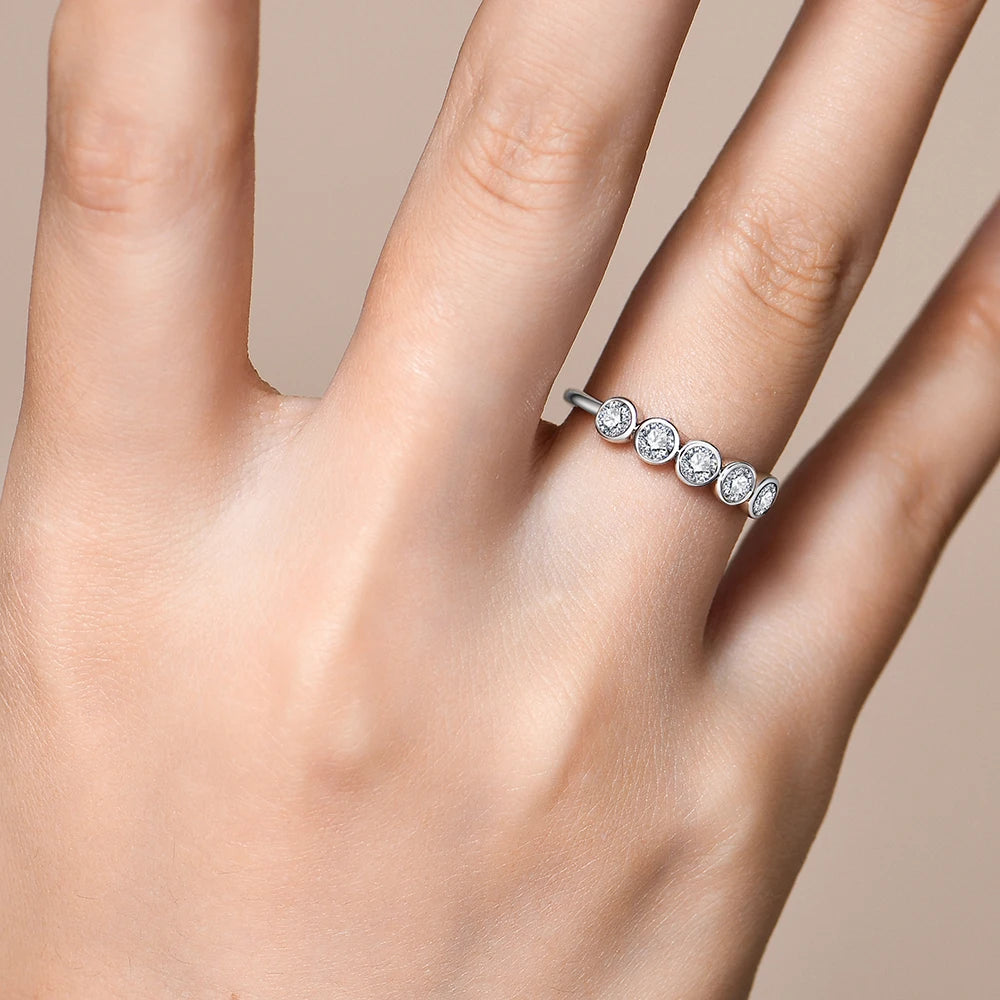 Moissanite Diamond Wedding Band Ring - Jewelry Gifts - Ornalux