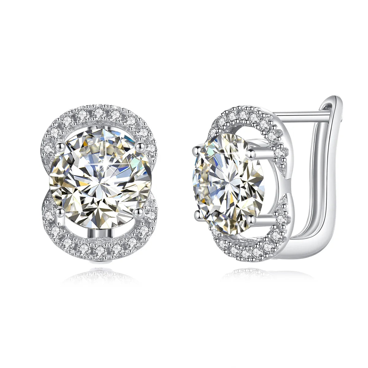 4Ct Moissanite Earrings Studs With Certificate - Ornalux