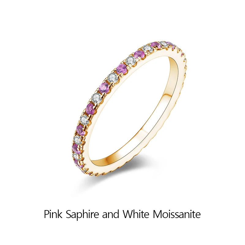 Moissanite Wedding Jewelry Band - Multi Colors - Ornalux