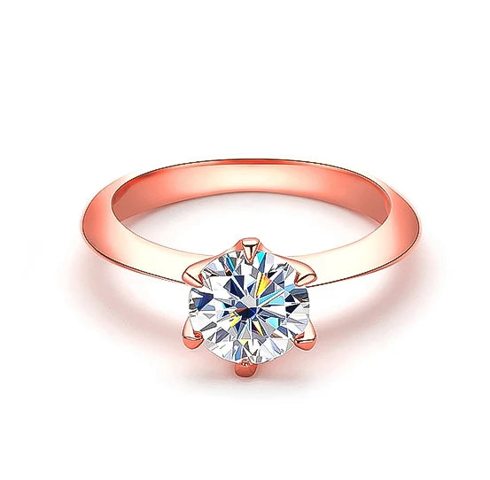 3Ct Sparkling Moissanite Diamond Ring - Sterling Silver - Ornalux