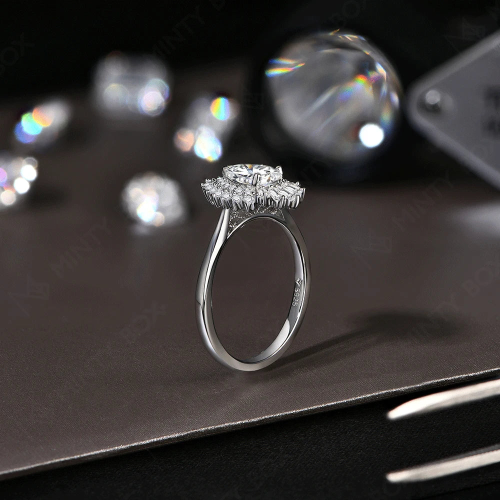 1.77Cttw Pear Cut Moissanite Diamond Ring - 18K Gold Plated - Ornalux