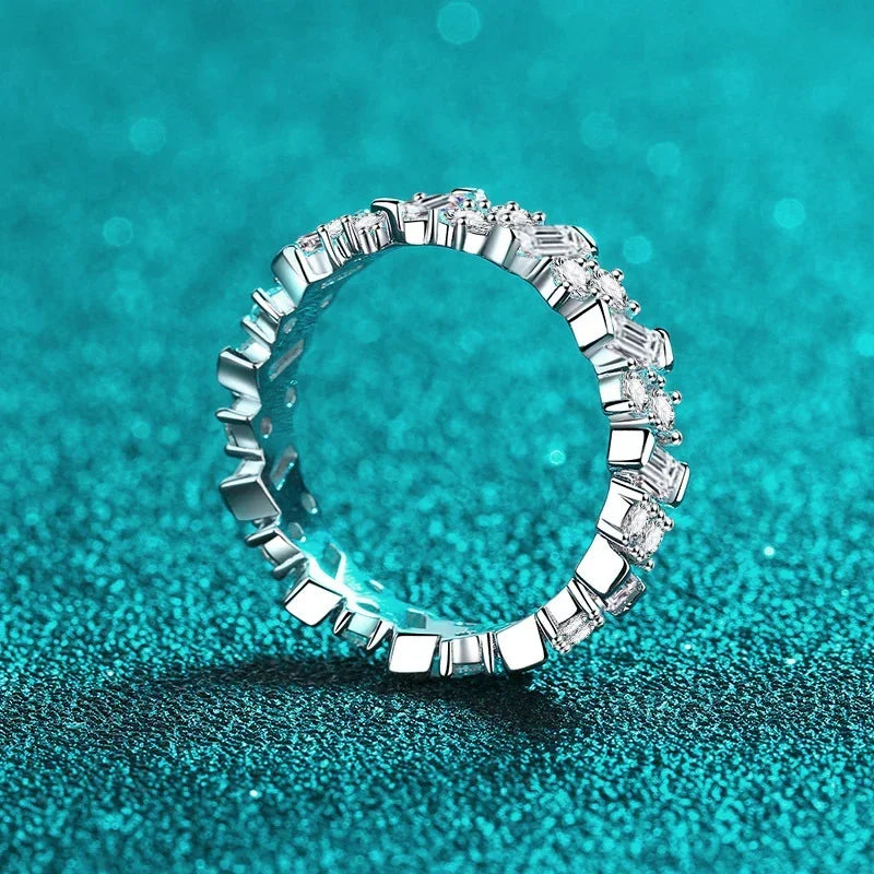 D Color Moissanite Diamond Ring - Unique Wedding Band - Ornalux