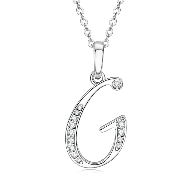 Initial Name Moissanite Pendent Necklace | A-Z Letters - Ornalux