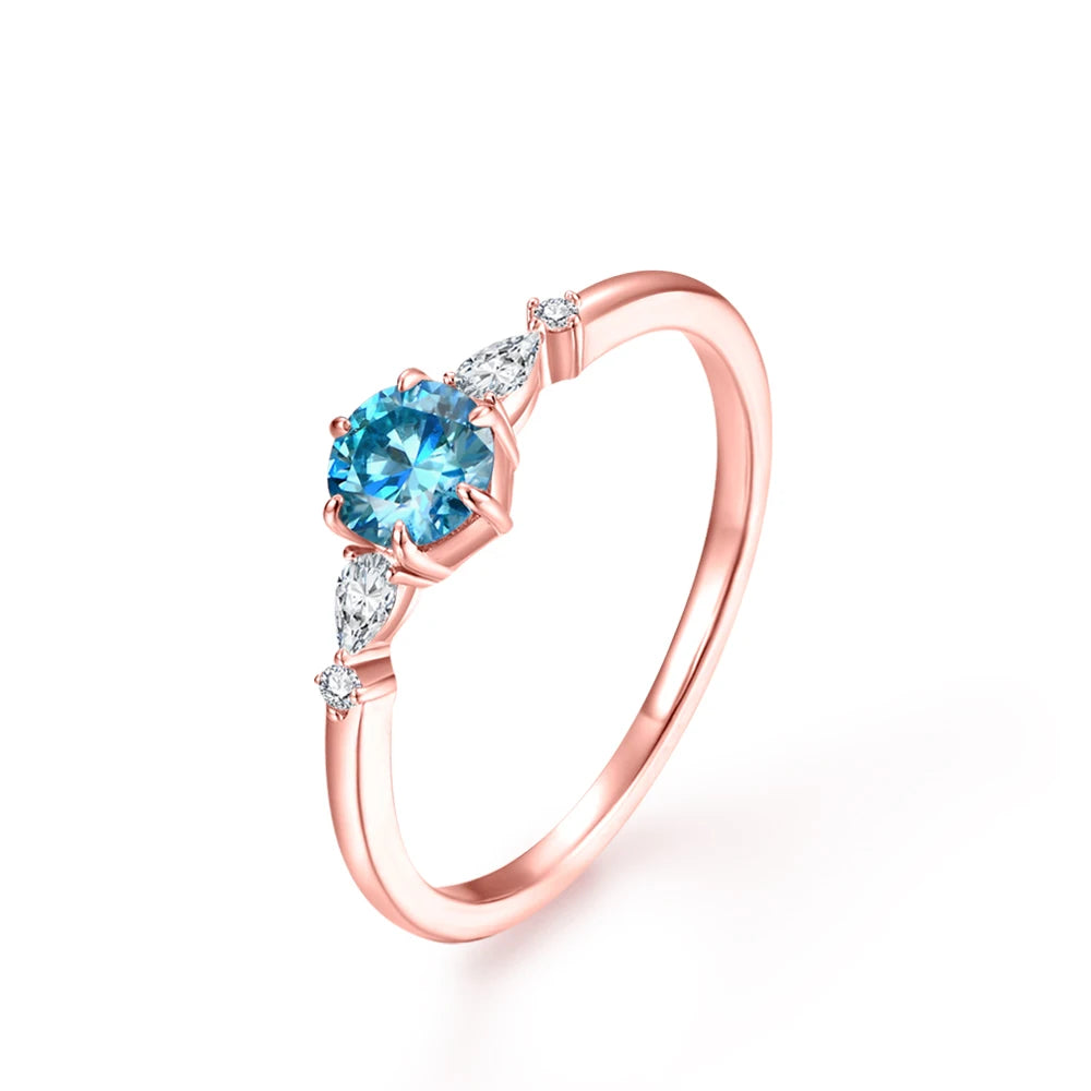 D Color Blue Moissanite Ring - Luxury Jewelry - Ornalux