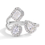 Three Stone Moissanite Ring For Women - Ornalux