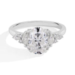 3Ct Oval Cut Moissanite Diamond Engagement Ring - Ornalux