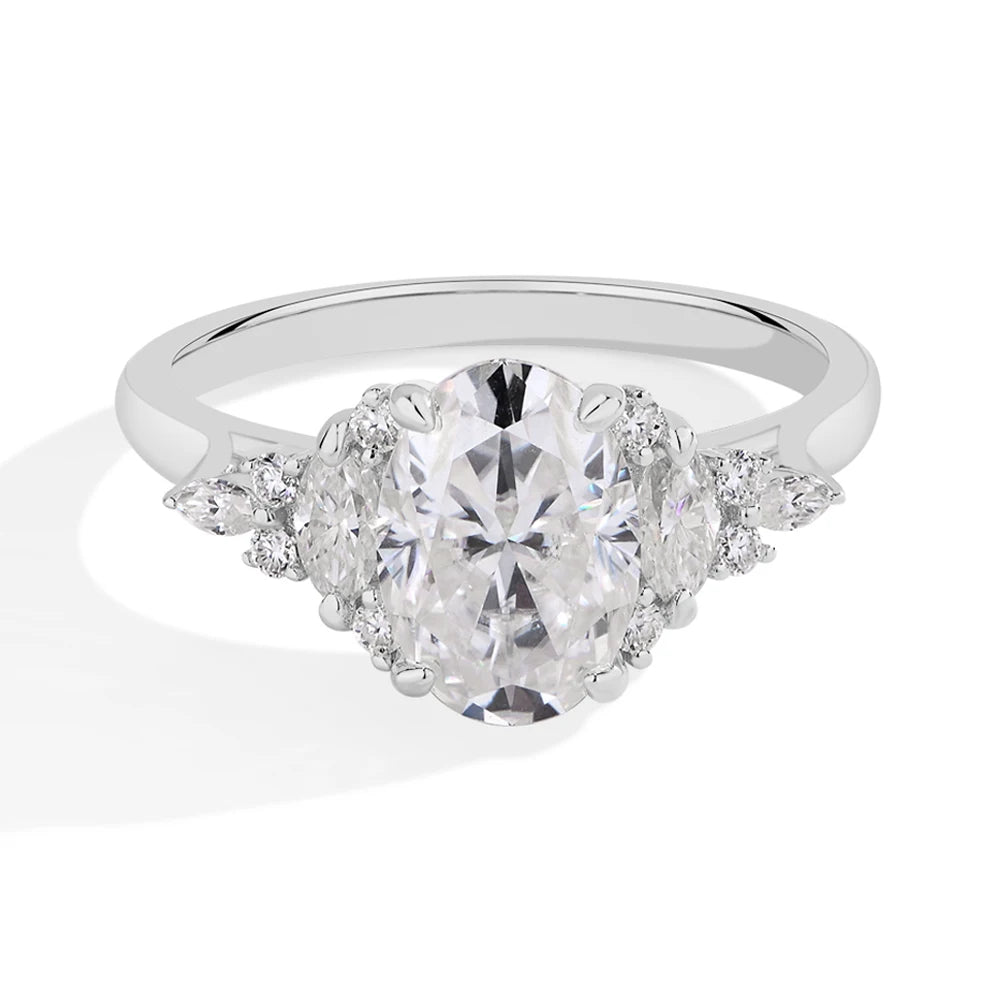 3Ct Oval Cut Moissanite Diamond Engagement Ring - Ornalux