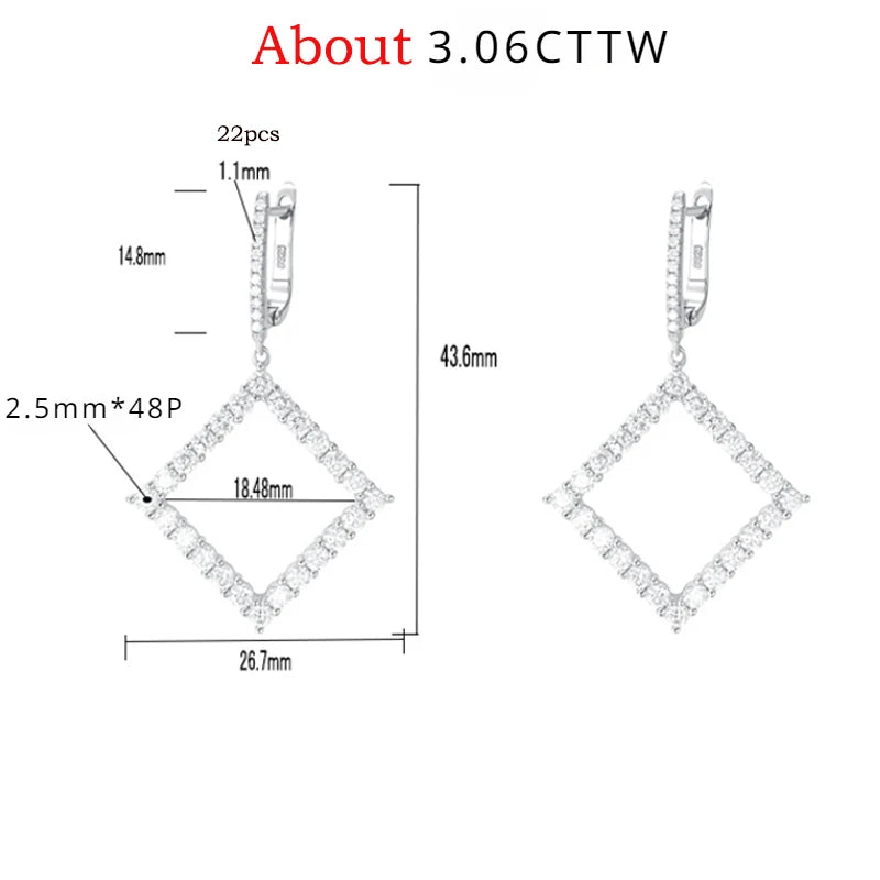 All Moissanite Diamond Drop Earrings - Ornalux