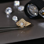 Vintage D VVS1 Moissanite Diamond Silver Ring - Princess Cut - Ornalux