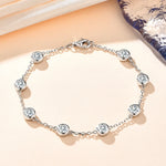 D Color Moissanite Diamond Bracelet - Round Cut - Ornalux