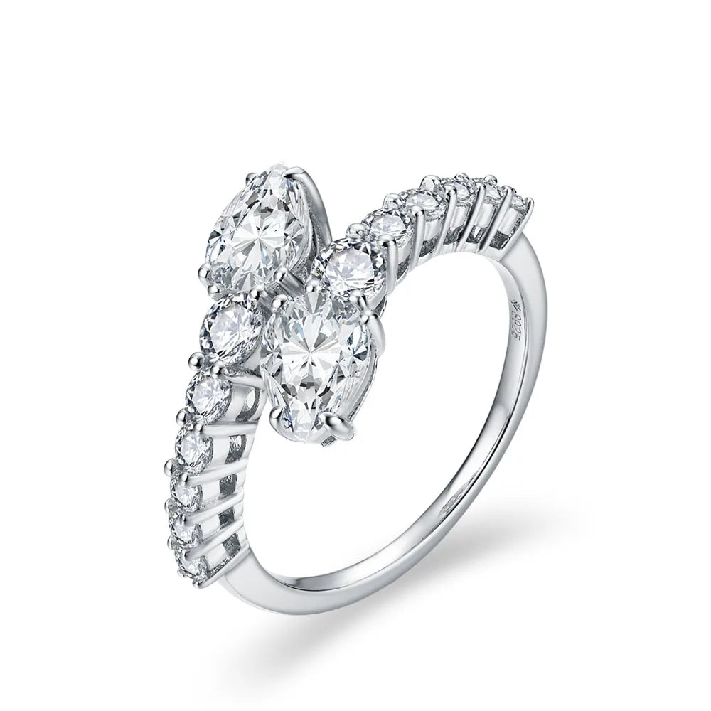 Snake Shape Moissanite Wedding Ring - Pear Cut - Ornalux