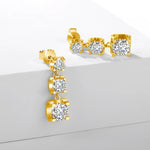 D Color VVS1 Moissanite Drop Earrings - Gold & Silver - Ornalux