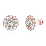 2Ct Moissanite Diamond Flower Stud Earrings - Ornalux