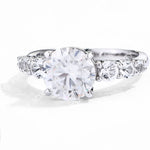 3.0Ct D Color Moissanite Engagement Ring - Solid S925 Silver - Ornalux