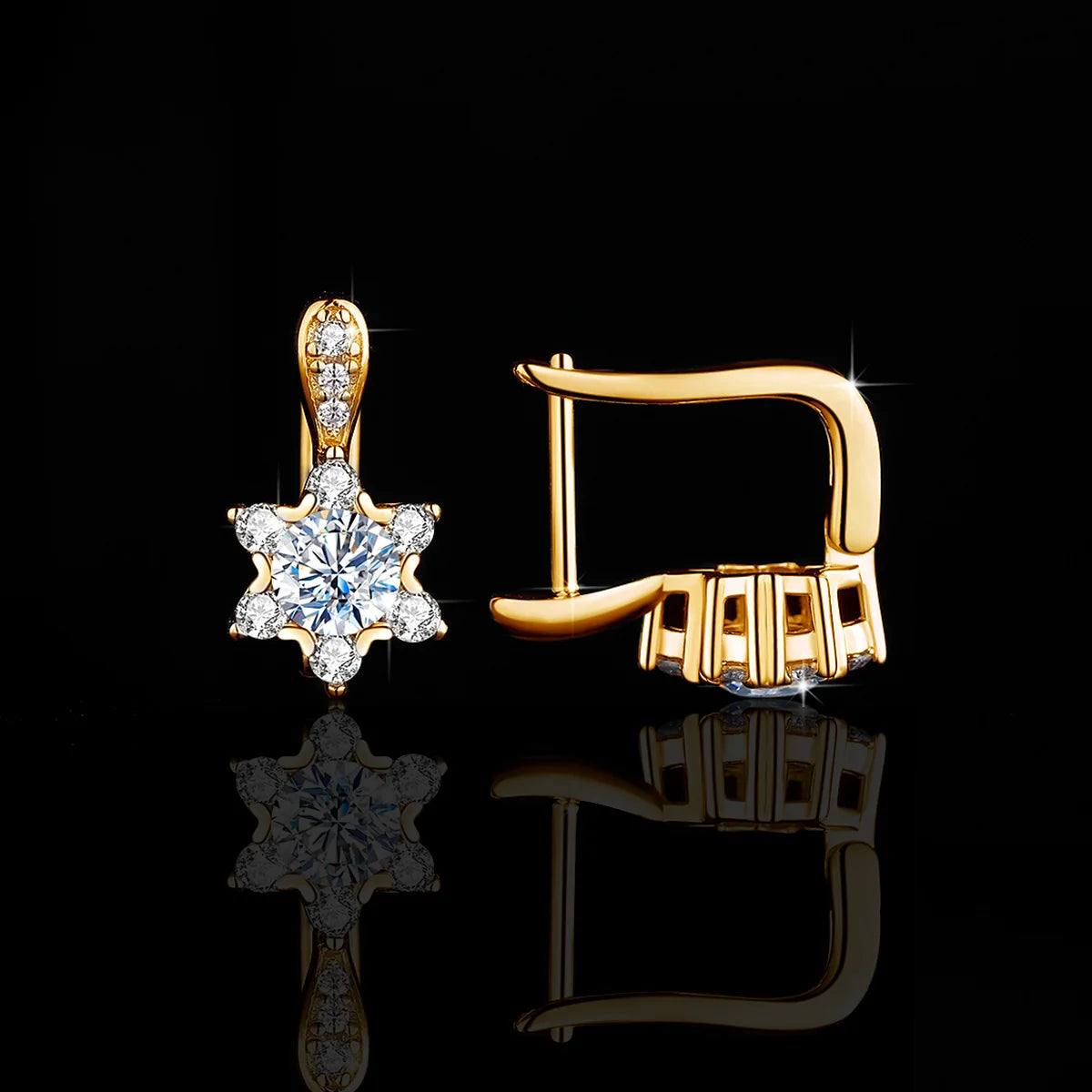 Certified 4.5mm Moissanite Star Earrings - Ornalux