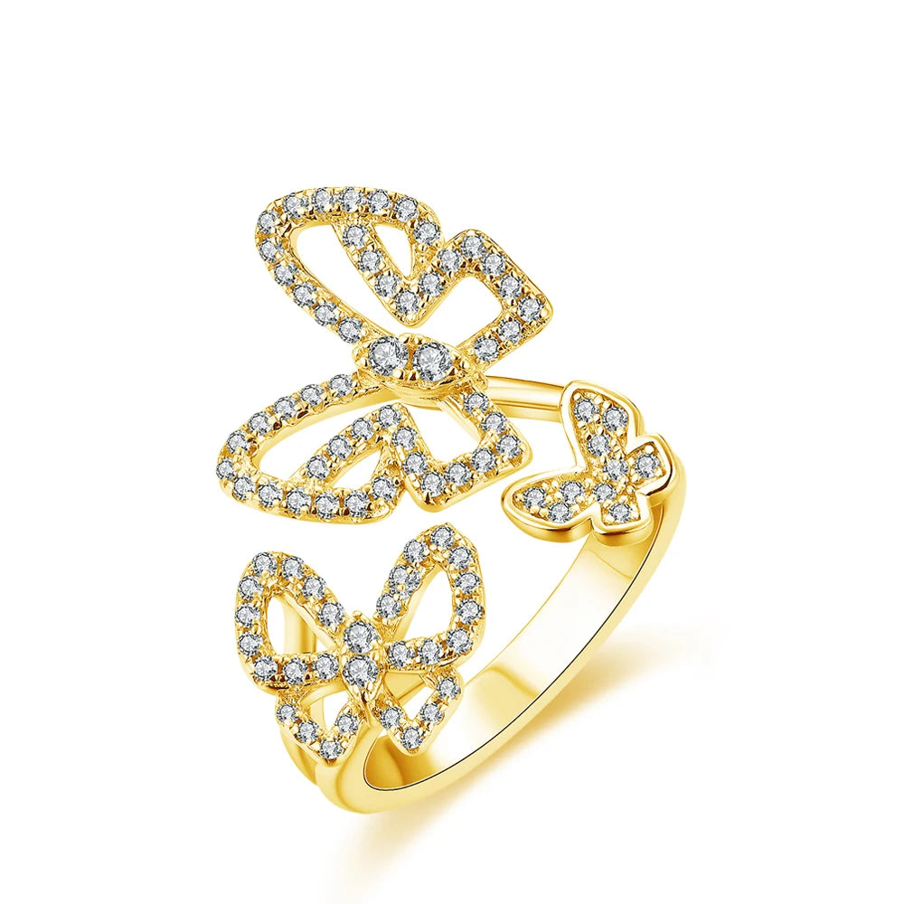 Luxury Butterfly Moissanite Diamond Ring - Ornalux