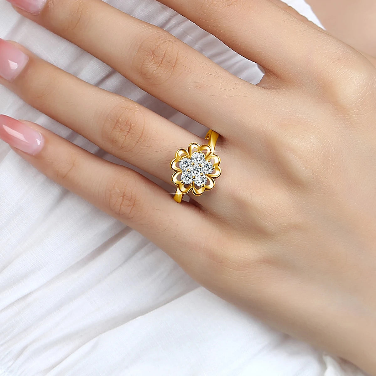 Luxury Flower Moissanite Ring - Valentines Day Gift - Ornalux