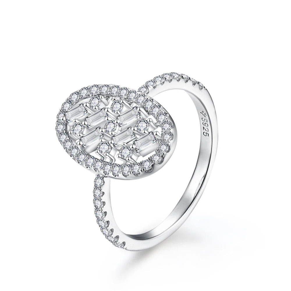 Handmade White Gold Moissanite Engagement Ring for Women - Ornalux