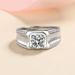 1Ct 6.5mm D VVS1 Moissanite Men's Ring - Ornalux