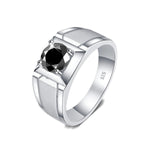 High-Quality 2 Carat Black Moissanite Ring for Men - Ornalux