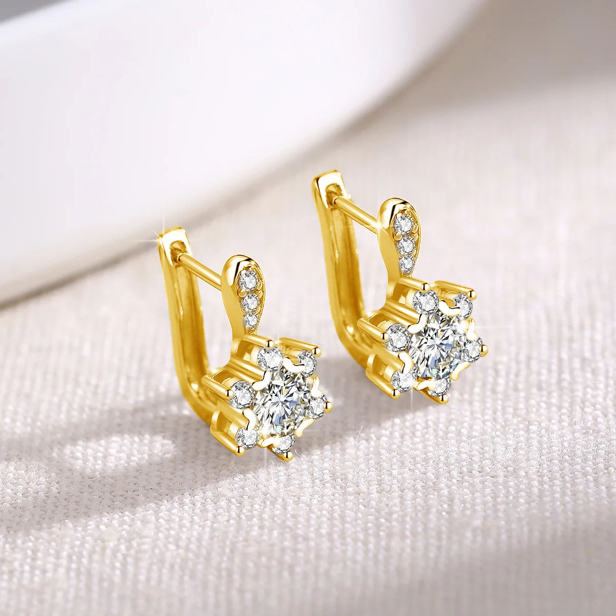 Certified 4.5mm Moissanite Star Earrings - Ornalux