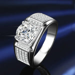 1Ct D Color Moissanite Men's Wedding Band - Ornalux