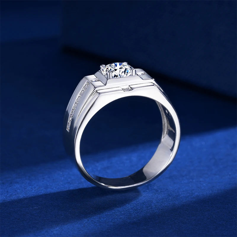 1Ct D VVS1 Moissanite Ring For Men - Luxury Jewelry Gift - Ornalux