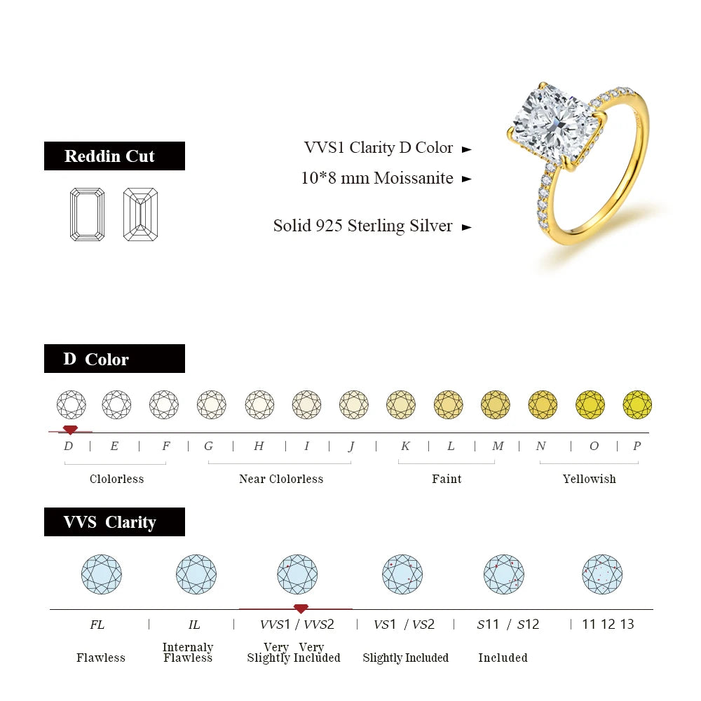 Radiant Cut 4CT Moissanite Ring - Sparkling Fine Jewelry - Ornalux