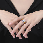 Certified 6Ct Round Cut Moissanite Ring - Ornalux