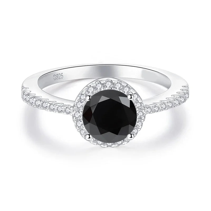 2Ct Black Moissanite Diamond Ring - Elegant Wedding Jewelry - Ornalux