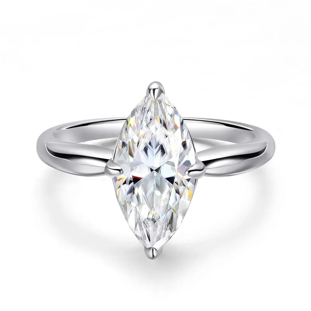 3 Carat Marquise Moissanite Cut Engagement Ring - Ornalux