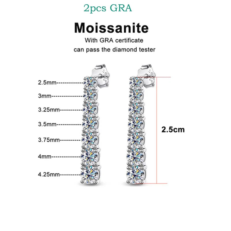 4CTTW Real Moissanite Drop Earrings - Long Tassel Dangle - Ornalux