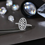 Handmade White Gold Moissanite Engagement Ring for Women - Ornalux