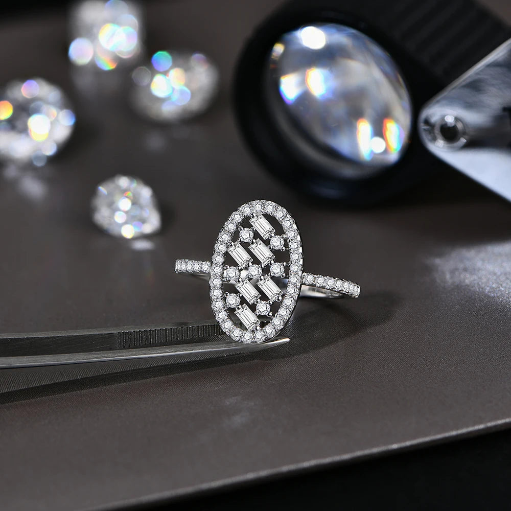 Handmade White Gold Moissanite Engagement Ring for Women - Ornalux