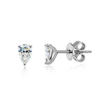 Certified Moissanite Stud Earrings - Pear Cut - Ornalux