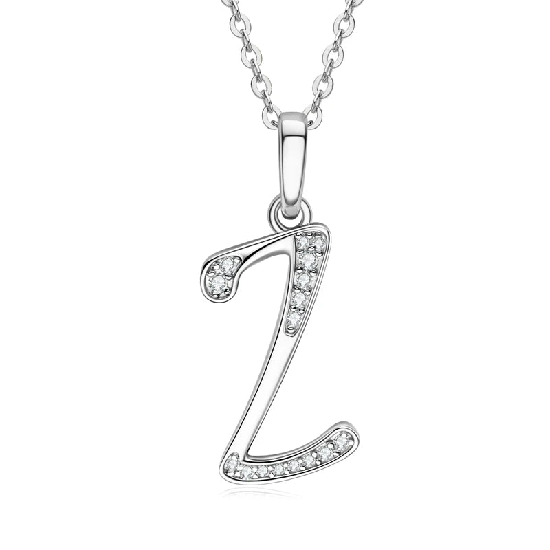Initial Name Moissanite Pendent Necklace | A-Z Letters - Ornalux